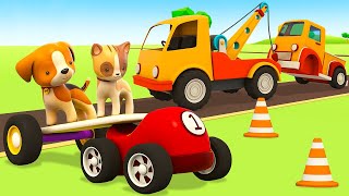 The colored racing cars amp pickup’s wheels Helper Cars cartoons for kids Full episodes [upl. by Purity]