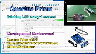 QUARTUS PRIME Basics  2 LED blinks every 1 second Altera EPM240 FPGA  CPLD Board Verilog Test [upl. by Shifra]