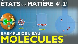 États de la matière Molécules deau solide liquide gaz PhysiqueChimie  Collège 4e  Lycée 2e [upl. by Kaete]