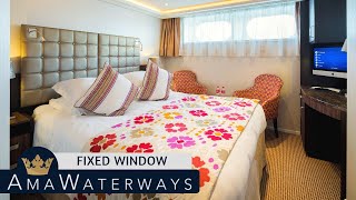 AMA Stella  Fixed Window Stateroom Tour amp Review 4K  AMA Waterways River Cruise Category DE [upl. by Tnias]