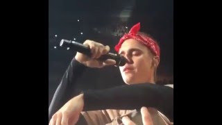 Justin Bieber crying on stage while singing purpose [upl. by Kisor]