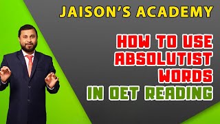 How to use absolutist words in OET reading [upl. by Tabby]