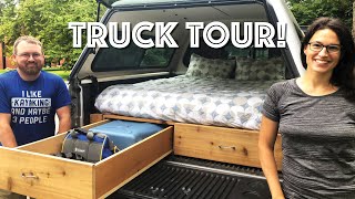 Our Truck Bed Camping Setup  DIY and Stealth [upl. by Lukash]