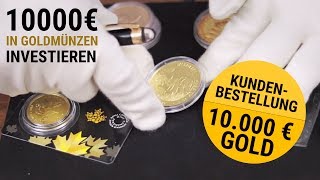 Goldmünzen 🔱 10000 EUR in Gold investieren 🔱 Kundenbestellung [upl. by Ortrude475]