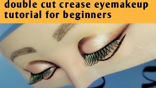 half cut crease eyemakeup tutorial for beginners  soft cut crease eye makeup  double crease makeup [upl. by Eiger]