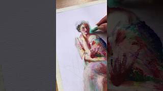 Oil pastel portrait artshortsoiloilpastel [upl. by Nolahc]