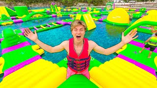 WORLDS BIGGEST INFLATABLE BACKYARD WATERPARK [upl. by Wilkey]