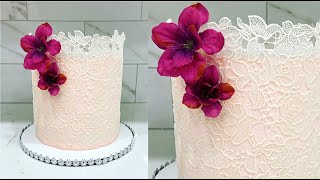 How to make EDIBLE LACE recipe  Cake decorating tutorials  Sugarella Sweets [upl. by Nerat]