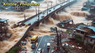 Tropical Storm Kristine destroyed homes and displaced people in the Philippines today [upl. by Hoffmann]