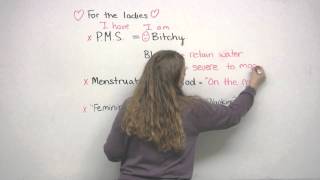 English Vocabulary for the ladies  Talking about your period [upl. by Devonna]