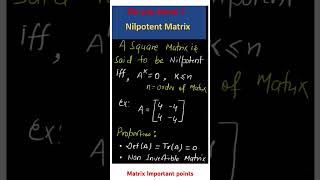 Nilpotent Matrix [upl. by Nannette]