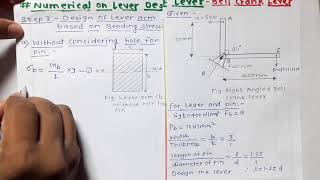 243 Numerical 1 Part 2Bell Crank LeverDesign against static loading [upl. by Komsa193]