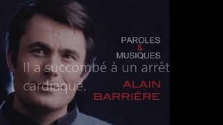 Les Morts Célèbres  Alain Barrière [upl. by Inahpets]