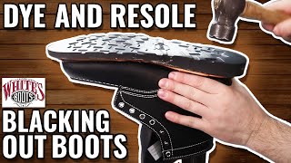 ASMR  BLACKING OUT BOOTS  Whites Boots Resole [upl. by Junette]