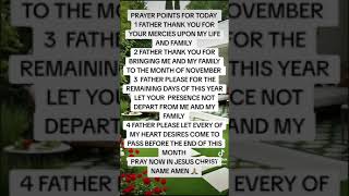 TODAYS PRAYER POINTS [upl. by Salokin]