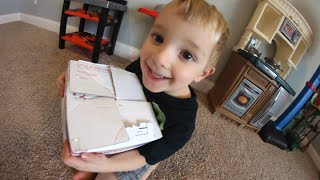 3 Year Old UNBOXING Skateboarding Monster Shirts [upl. by Bilbe887]