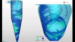 Hydrocyclone CFD simulation with FLOW3D [upl. by Blackmun]