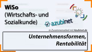 Unternehmensformen Haftung und Rentabilität  Prüfung Wirtschafts und Sozialkunde  Azubinet [upl. by Nesline]