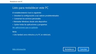 Cómo RESTABLECER Windows 10 a su estado Original sin tener que Formatear [upl. by Mohl]