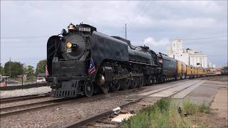 Union Pacific 844 Pulls a Freight Train Out of Denver CO [upl. by Ruosnam]