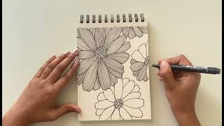 How to draw floral zentangle pattern  Step by step  Zentangle art  Art for beginners [upl. by Trini]