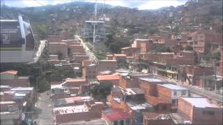 A ride in the Cable Car of Medellin Colombia  Full trip  Teleférico Medellin  Téléphérique [upl. by Fawne]