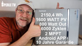 🔋 Mentech W2000 Smarter bis 6kwh skalierbarer Balkonkraftwerk Speicher KonstantampNulleinspeisung⚡️ [upl. by Aspasia725]