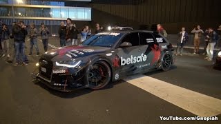 Audi RS6 DTM Jon Olsson LOUD revving amp acceleration  Gumball 3000 [upl. by Ahse]