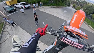 Dirt Bike vs Los Angeles Steepest Street [upl. by Nivloc288]