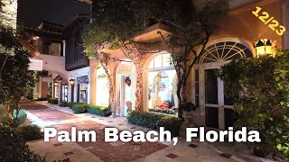 Walking Around World Famous Worth Ave and Downtown Palm Beach Florida  4K [upl. by Haidebej443]