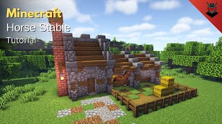 Minecraft How to Build a Medieval Horse Stable  Horse Stable Tutorial [upl. by Eesak]