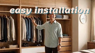 How To Install A Simple Wardrobe System DIY [upl. by Innoj]