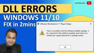 How To Fix DLL Problem in Windows  A DLL required for this install to complete could not be run [upl. by Ynoyrb]