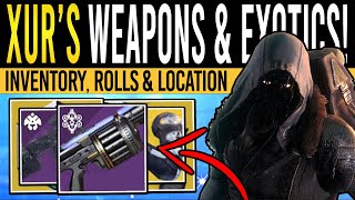 Destiny 2 XURS NEW WEAPONS amp HIGH STAT ARMOR 15th December Xur Inventory  Armor Loot amp Location [upl. by Ahsini]