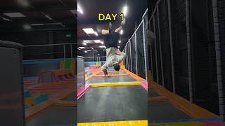 Je mappelle  1 day vs 100 day trampoline parkorchallenges parktrampolin [upl. by Patricia]