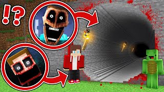 Mikey and JJ Found Longest Scary Mimics Tunnel at Night in Minecraft  Maizen [upl. by Phelips]