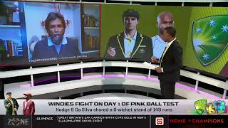 Windies fight on day 1 of pink ball test Stumps Day 1 2nd Test WI 2668 vs AUS Zone review [upl. by Glenda369]