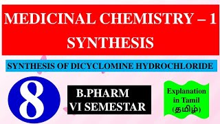 SYNTHESIS OF DICYCLOMINE HYDROCHLORIDE  MEDICINAL CHEMISTRY  1  B PHARM 4TH SEMESTER [upl. by Onivag]