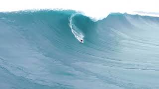 Justine Dupont goes casually massive on a huge perfect wave at Cortes Bank [upl. by Edrahc389]