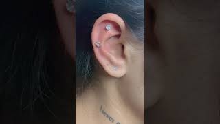 Combo khuyên Lobe  Helix và Flat  To Tran  Piercing Tattoo Bà Rịa [upl. by Hisbe]