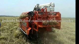 Jashoda Half Feed Combine with rear binder [upl. by Emmalynne891]