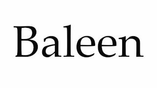 How to Pronounce Baleen [upl. by Verena]