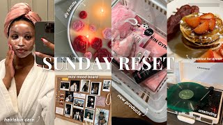 SUNDAY RESET  hairskin care everything shower DIY candle prepping for the week amp more [upl. by Nere650]