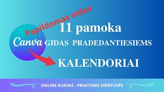 KAIP SUKURTI SU CANVA KALENDORIŲ  CANVA Canva gidas pradedantiesiems  Canva pamokos 114 [upl. by Benenson972]