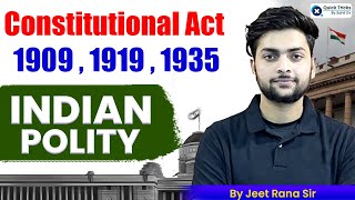 Indian Polity  Constitutional Act  1909 1919 amp 1935  Indian Polity by Jeet Rana Sir [upl. by Nahsrad142]