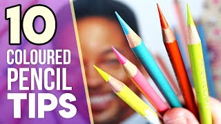 10 TIPS TO IMPROVE AT DRAWING  Coloured Pencil Tips [upl. by Annim]