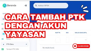 CARA TAMBAH PTK BARU LEWAT AKUN YAYASAN DI VERVAL PTK [upl. by Mosley]