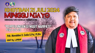 Khotbah Minggu GBKP Njayo  21 Juli 2024  Perpulungen Si Nggit Nampati khotbah renungan pjj [upl. by Cerys]