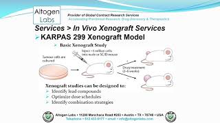 Altogen Labs KARPAS 299 Xenograft Service Lymphoma [upl. by Ganley146]