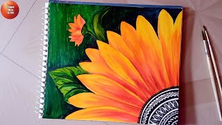 Watercolor Sunflower Drawing Watercolor drawing very easy  Watercolor tricks [upl. by Enytnoel]